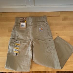 NEW Boys Carhartt Carpenter Canvas Original Fit Straight Leg Khaki Pants